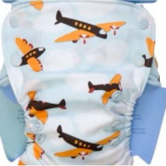 GROVIA Airplane Print Baby Diaper Covers x3 excellent preloved - Picture 1 of 9
